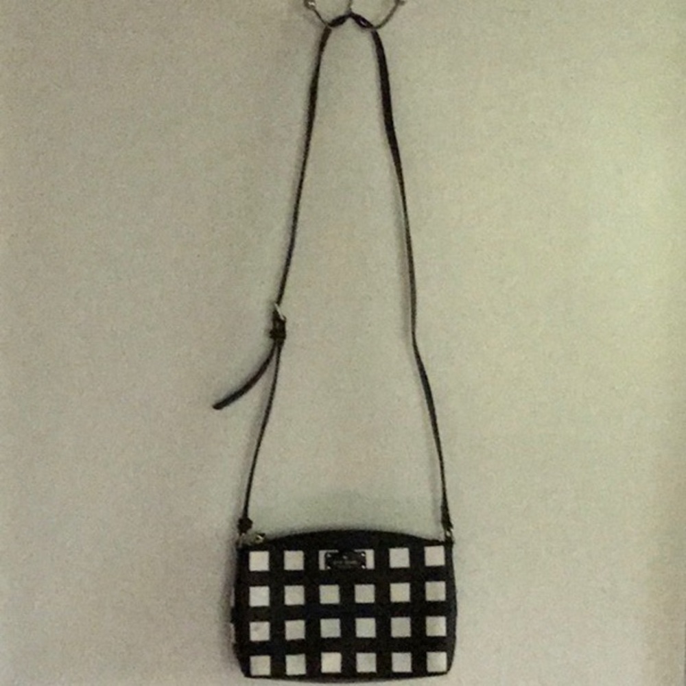 Kate Spade Checkered Millie Crossbody, Black Cream
